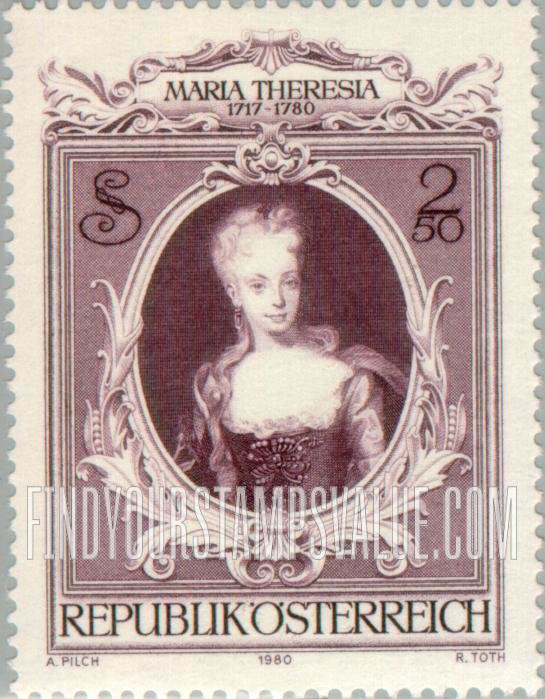 FindYourStampsValue: Empress Maria Theresa (1717-80), Painting by Andreas Moller