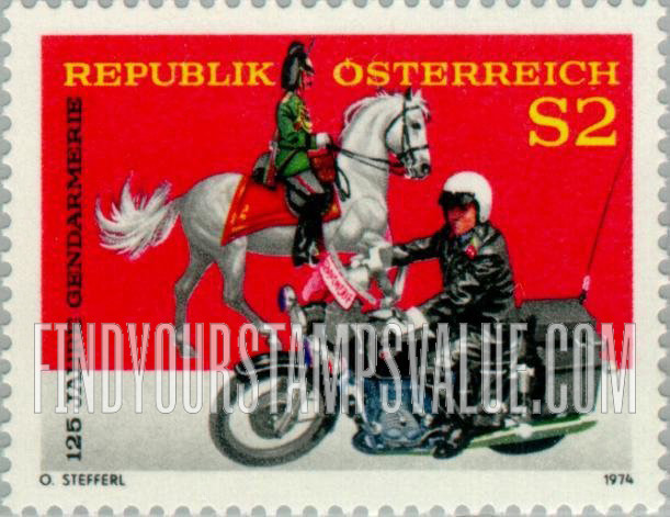 FindYourStampsValue: Gendarmes, 1824 and 1974