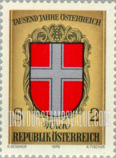 FindYourStampsValue: Coats of Arms of Austrian Provinces, Millennium of Austria: Vienna