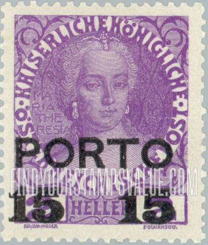 FindYourStampsValue: Postage Due, For Austria only: Maria Theresa