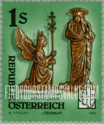 FindYourStampsValue: Monastery of Admont: Detail of abbesse’s crosier, St. Gabriel Abbey, Styria