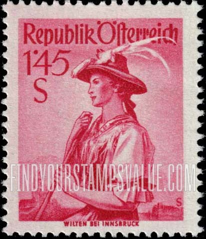 FindYourStampsValue: Austrian Costumes: Wilten