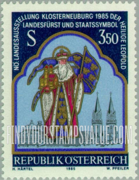 FindYourStampsValue: St. Leopold Exhibition, Klosterneuberg: St. Leopold 16th-17th centuries embroidery
