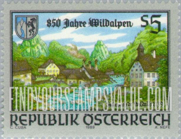FindYourStampsValue: Wildalpen, 850th Anniversary: Foundry, coat of arms