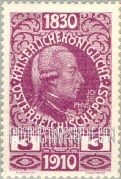 FindYourStampsValue: For Austria only, Birthday Jubilee: Joseph II