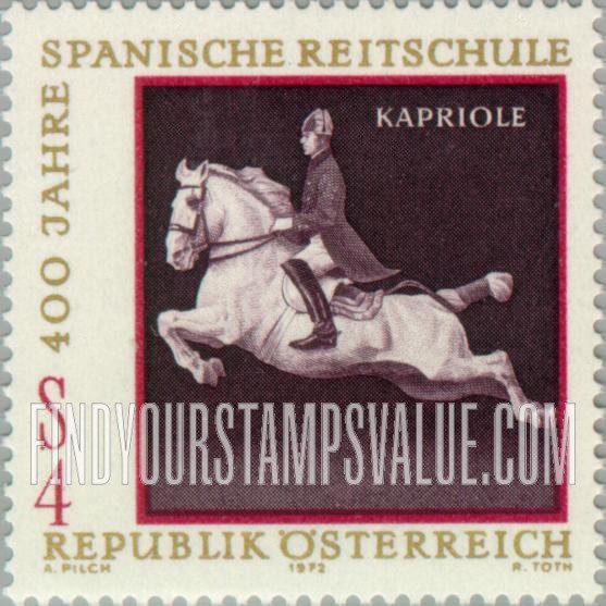 FindYourStampsValue: Spanish Riding School, Vienna, 400th Anniversary: Capriole