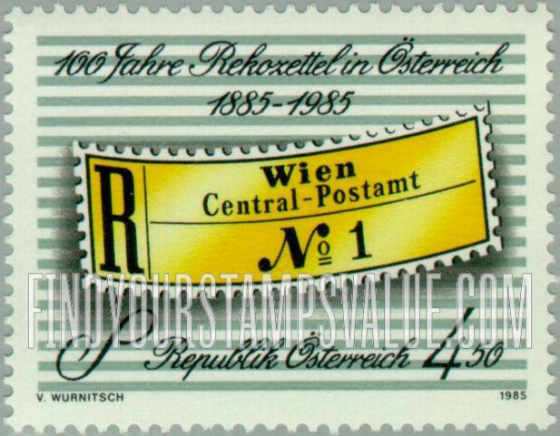FindYourStampsValue: Austrian Registration Labels Centenary: Label, 1885