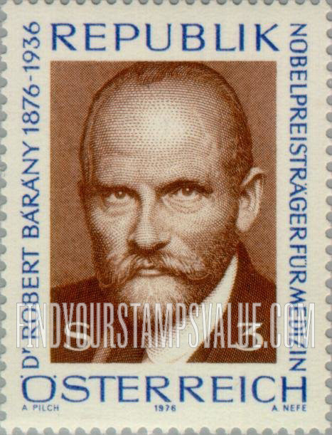 FindYourStampsValue: Dr. Robert Barany (1876-1936), Winner of Nobel Prize for Medicine, 1914