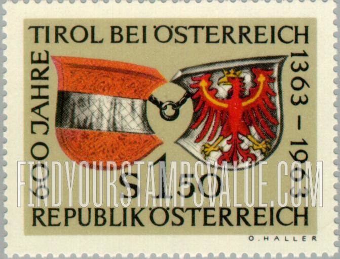 FindYourStampsValue: Arms of Austria and Tyrol