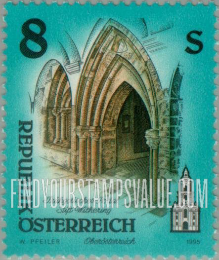 FindYourStampsValue: Monastery of Admont: Gothic entry, Wilhering Monastery, Upper Austria