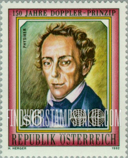 FindYourStampsValue: Scientists: Christian Johann Doppler (1803-1853), physicist