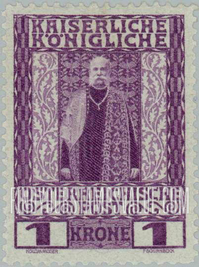 FindYourStampsValue: For Austria only: Franz Josef in royal robes