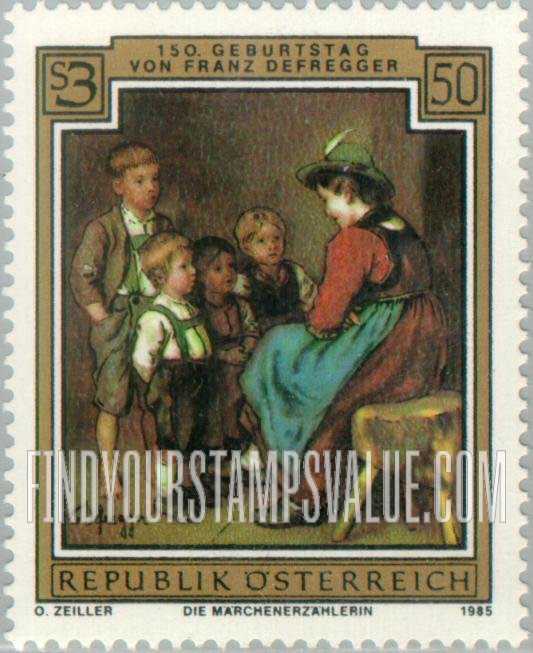 FindYourStampsValue: Painter Franz von Defregger (1835-1921): Fairy tale teller