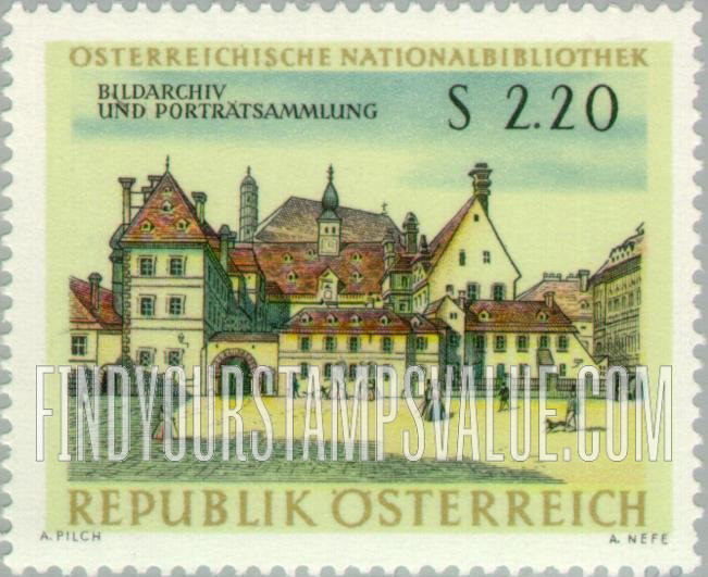 FindYourStampsValue: Picture Archive and Portrait Collection: View of Old Vienna after a watercolor by Anton Stutzinger