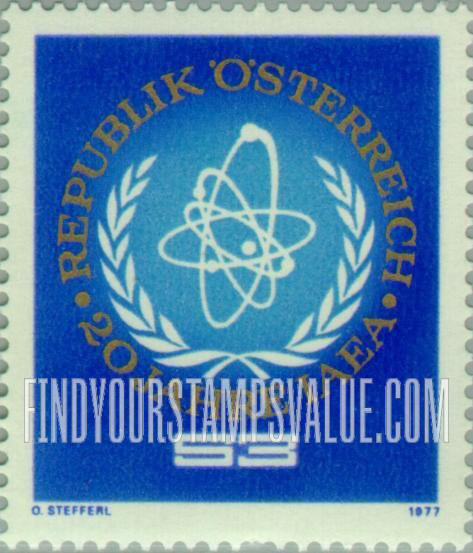 FindYourStampsValue: International Atomic Energy Agency (IAEA), 20th Anniversary: IAEA Emblem