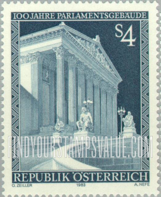 FindYourStampsValue: Parliament Building Vienna, 100th Anniversary