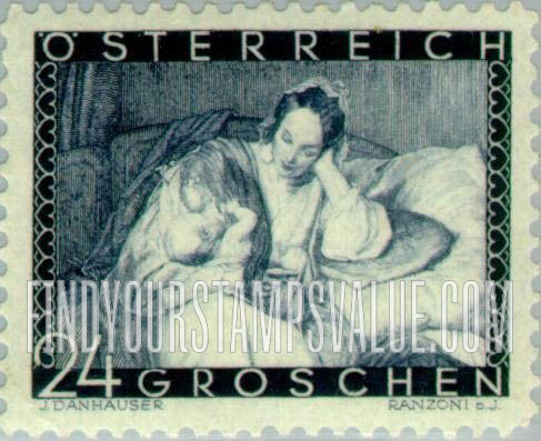 FindYourStampsValue: “Mother and Child”, by Joseph Danhauser