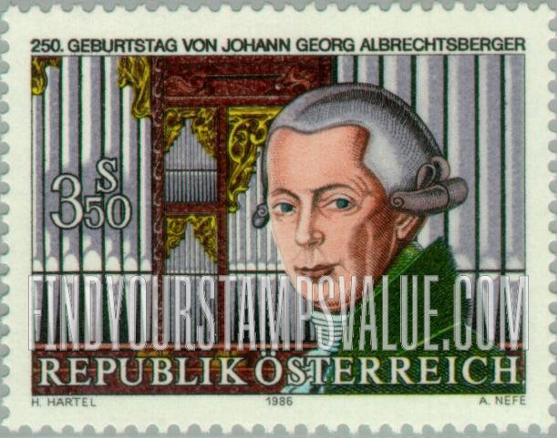 FindYourStampsValue: Johann Georg Albrechtsberger (b. 1736), Composer, Klosterneuberg organ
