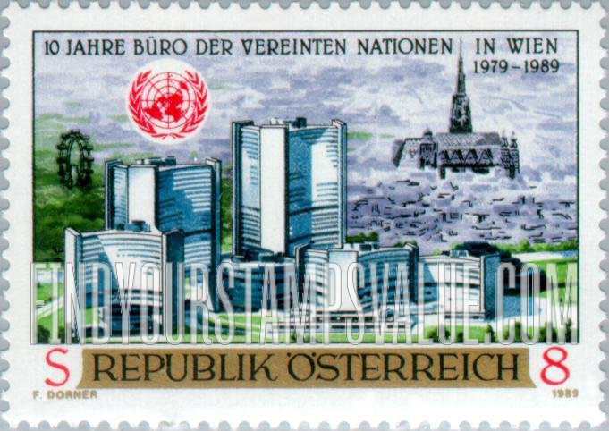FindYourStampsValue: UN Offices in Vienna, 10th Anniversary