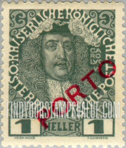 FindYourStampsValue: Postage Due, For Austria only: Karl VI