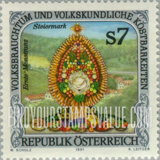 FindYourStampsValue: Austrian Folk Festivals: Ernte-Monstranz, Styria