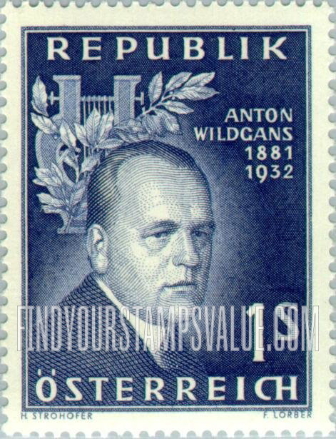 FindYourStampsValue: Anton Wildgans, Poet, 25th Death Anniversary
