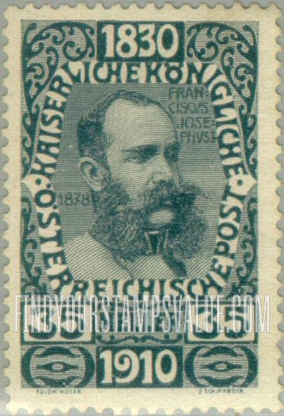 FindYourStampsValue: For Austria only, Birthday Jubilee: Franz Josef in middle age