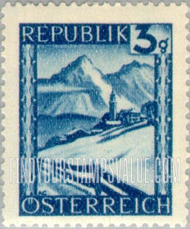 FindYourStampsValue: Lermoos, Winter Scene