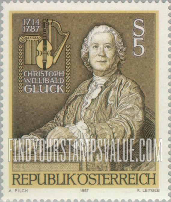 FindYourStampsValue: Christoph Willibald Gluck (1714-1787), Composer