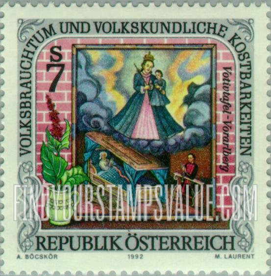 FindYourStampsValue: Folk Festivals: Votive icon, Vorarlberg