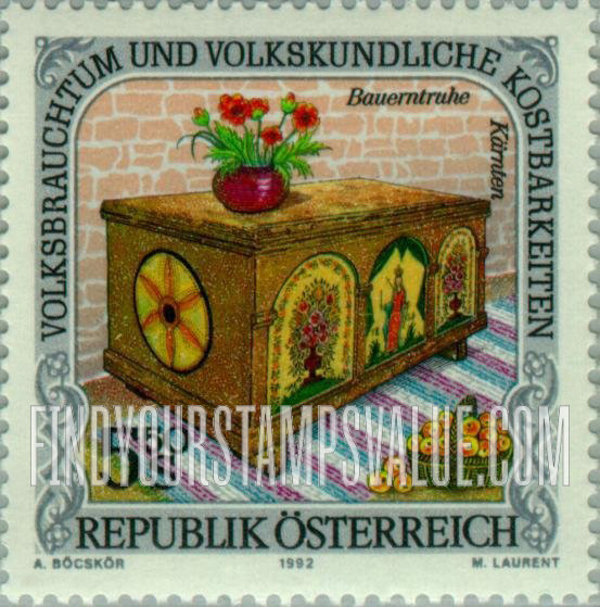 FindYourStampsValue: Folk Festivals: Peasant’s chest, Carinthia