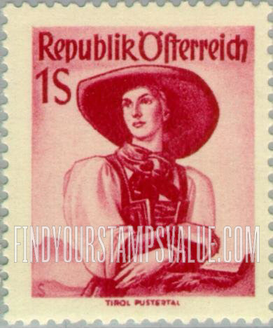 FindYourStampsValue: Austrian Costumes: Tyrol, Puster Valley