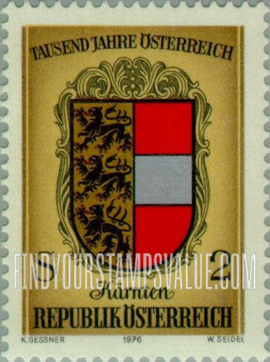 FindYourStampsValue: Coats of Arms of Austrian Provinces, Millennium of Austria: Carinthia
