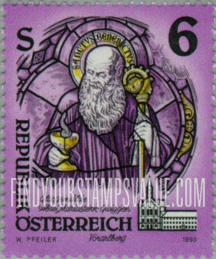 FindYourStampsValue: Monastery of Admont: Stained glass, Mariastern-Gwiggen Monastery