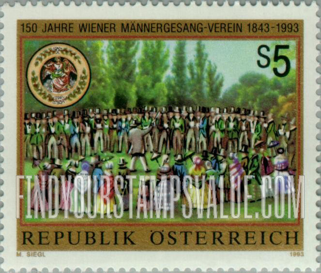FindYourStampsValue: Vienna Mens’ Choral Society, 150th Anniversary