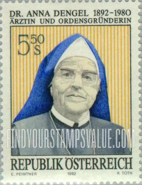 FindYourStampsValue: Dr. Anna Dengel (1892-1980), Physician