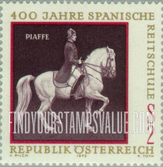 FindYourStampsValue: Spanish Riding School, Vienna, 400th Anniversary: Piaffe