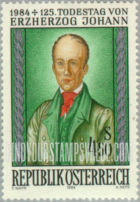 FindYourStampsValue: Archduke Johann (1782-1859), by S. von Carolsfeld