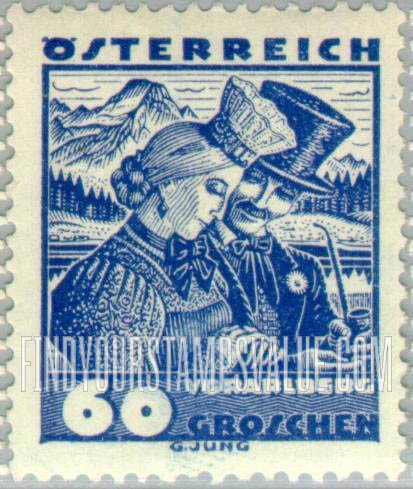 FindYourStampsValue: Republic, Costumes of various districts: Vorarlberg bridal couple