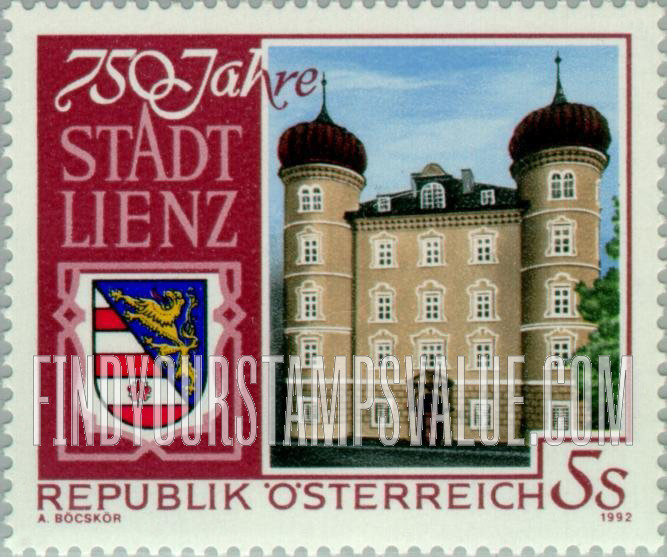 FindYourStampsValue: Lienz, 750th Anniversary: Town Hall