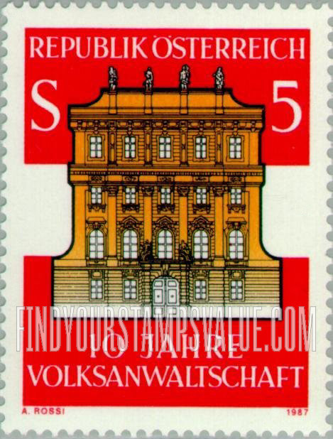 FindYourStampsValue: Ombudsmen’s Office, 10th Anniversary: Palais Rottal, Vienna