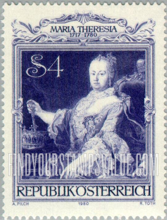 FindYourStampsValue: Empress Maria Theresa (1717-80), Painting by Martin van Meytens