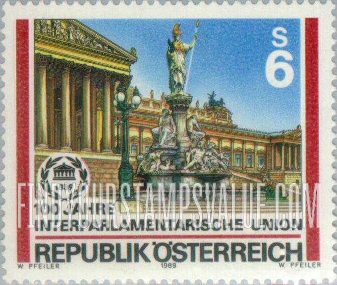 FindYourStampsValue: Interparliamentary Union, Centenary: Parliament, Vienna