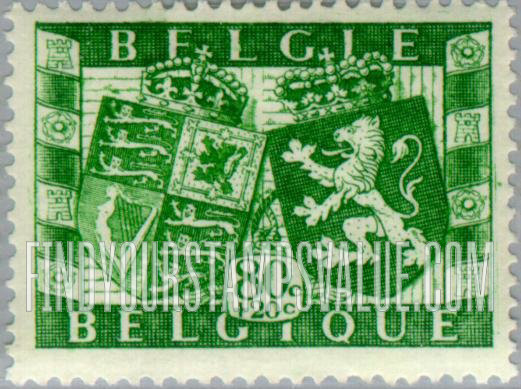FindYourStampsValue: Semi-Postal: Arms of Belgium and Great Britain