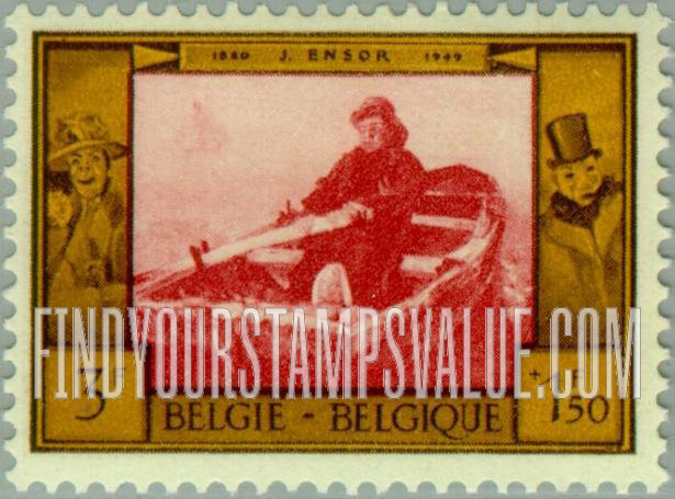 FindYourStampsValue: Semi-Postal, Paintings: The Rower, James Ensor