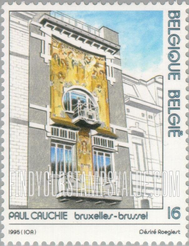 FindYourStampsValue: Tourism, Architectural designs: Cauchie house, Brussels, by Paul Cauchie (1875-1952)
