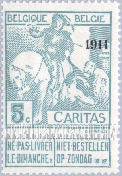 FindYourStampsValue: Semi-Postal: St. Martin of Tours Dividing His Cloak with a Beggar