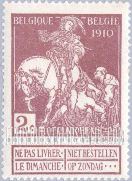 FindYourStampsValue: Semi-Postal: St. Martin of Tours Dividing His Cloak with a Beggar