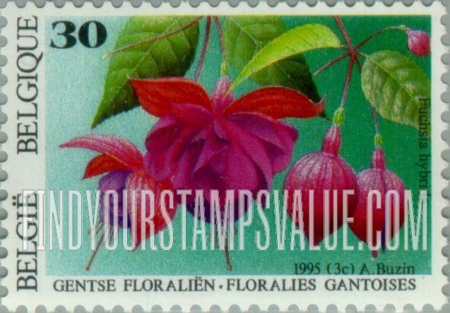 FindYourStampsValue: Flowers of Ghent: Fuchsia hybrida