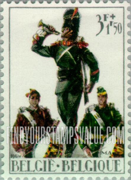 FindYourStampsValue: Semi-Postal: Trumpeter of the Grenadiers and drummers, 1914